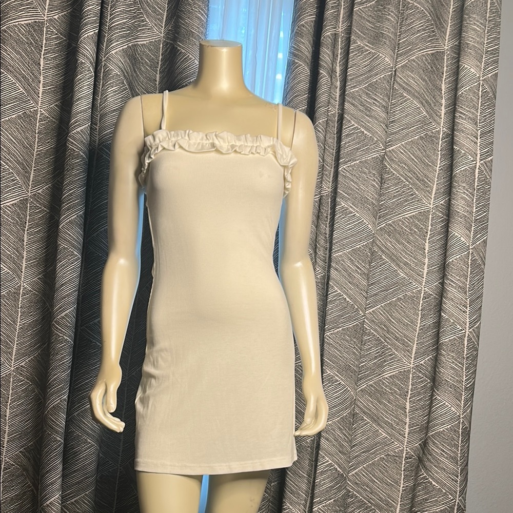 Elegant White Ruffle Dress